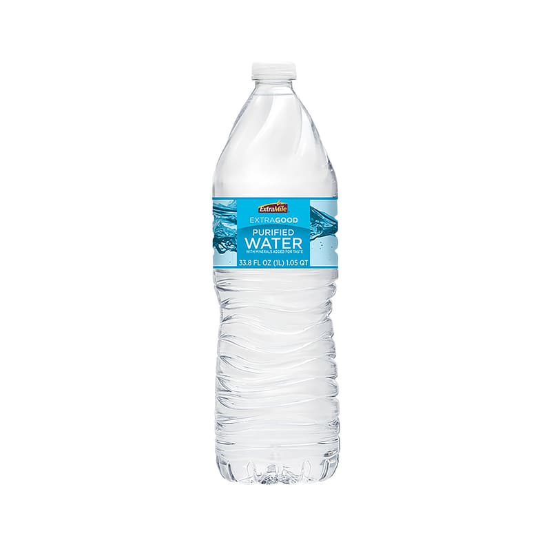 Botella de 33.8 fl OZ de agua purificada ExtraMile EXTRAGOOD