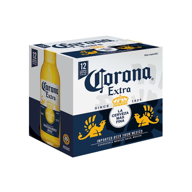 Pack de 12 botellas de 12 fl OZ de cerveza Corona Extra