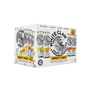White Claw Hard Seltzer 12 Can Variety Pack Collection with Lemon, Mange, Tangerine, and Watermelon - 144 fl oz