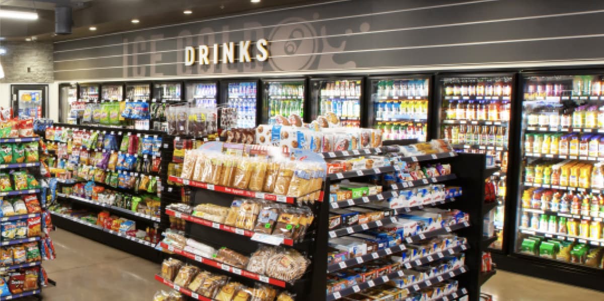 Extramile inside store drink sections