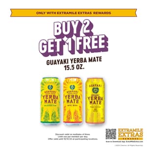 Buy 2 Get 1 Free. Guayaki Yerba Mate 15.5oz ExtraMile Extras Rewards
