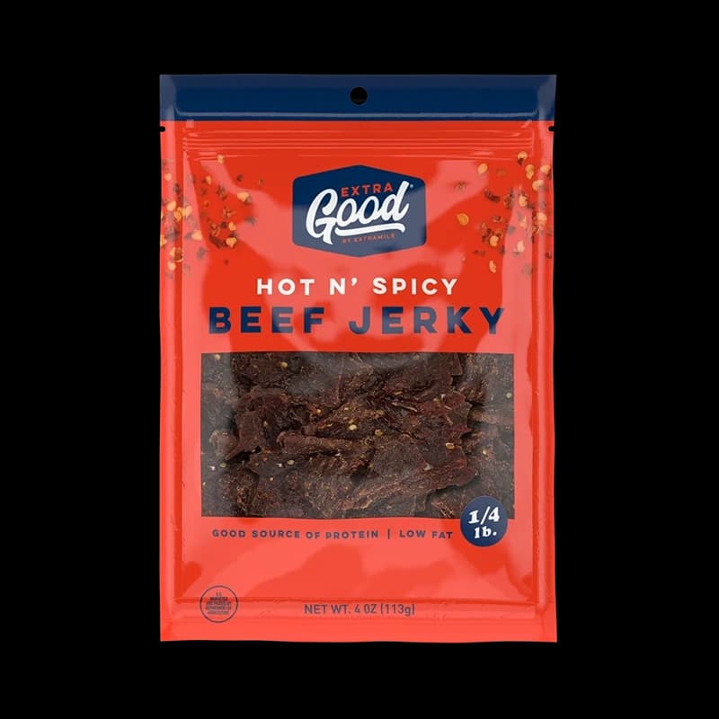 Extragood hot 'n spicy beef jerky