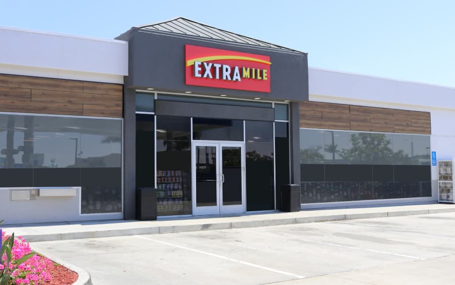 ExtraMile storefront and parking lot