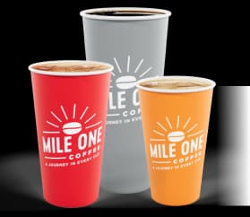Mile One Coffee Cups