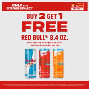 BUY 2 GET 1 FREE RED BULL 8.4 OZ.