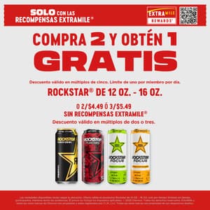 Descuento válido en múltiplos de 5. Límite de uno por miembro, por día. Solo disponible a través de ExtraMile Rewards.