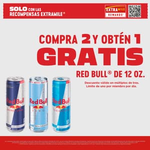 COMPRA 2 Y OBTÉN 1 GRATIS RED BULL DE 12 OZ.